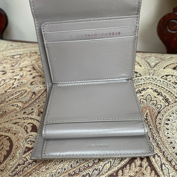 Celine Paris Light Gray Pebbled Leather Trifold Wallet Authentic Made in Italy - Picture 13 of 16